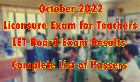 LET Exam Result October 2022 – COMPLETE .